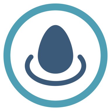 Mevduat yumurta düz yuvarlak vektör simgesi