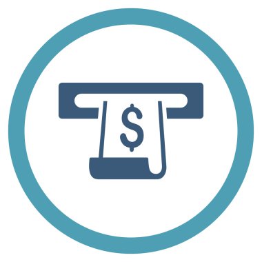 Kağıt giriş yuvası düz yuvarlak vektör simgesi