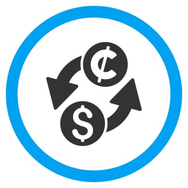 Doları Cent Exchange düz yuvarlak vektör simgesi