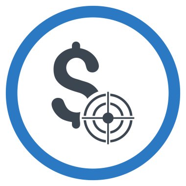 İş hedef düz yuvarlak vektör simgesi