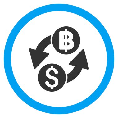 Doları Baht Exchange düz yuvarlak vektör simgesi