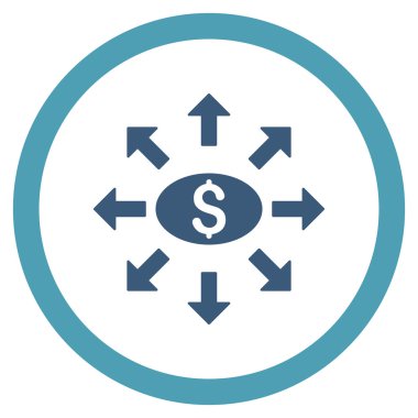 Kitle Fişleri Paraya Çevirme düz yuvarlak vektör simgesi