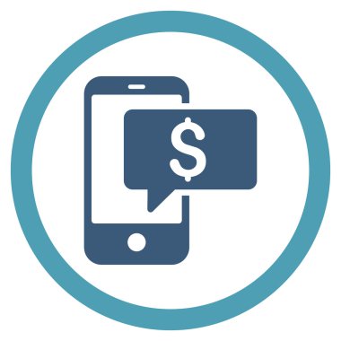 Vektör simge para telefon Sms düz yuvarlak