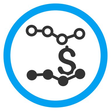 Satış listelerinde düz yuvarlak vektör simgesi