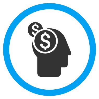 İş düz düşünme vektör simge yuvarlak