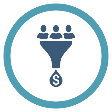 Satış Huni düz yuvarlak vektör simgesi