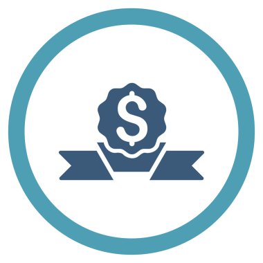 Doları ödül düz yuvarlak vektör simgesi