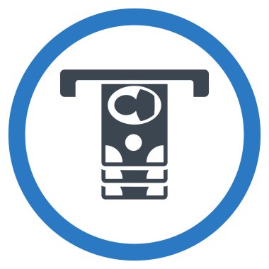 Banknot düz yuvarlak vektör simge çekilme