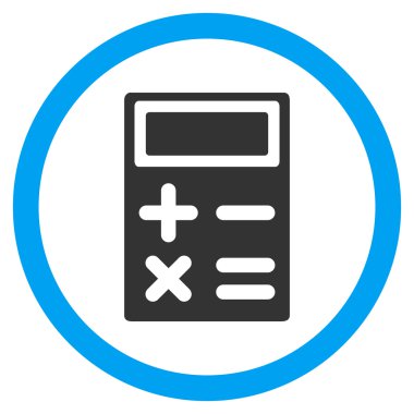 Hesap makinesi düz yuvarlak vektör simgesi