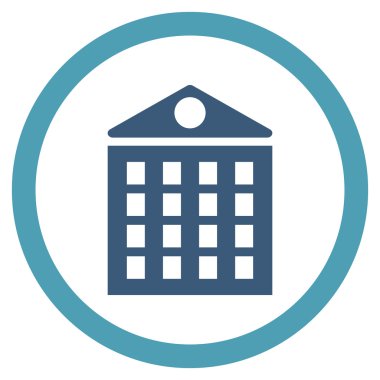 Çok katlı ev düz yuvarlak vektör simgesi