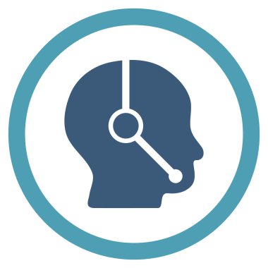 Çağrı Merkezi operatörü düz yuvarlak vektör simgesi