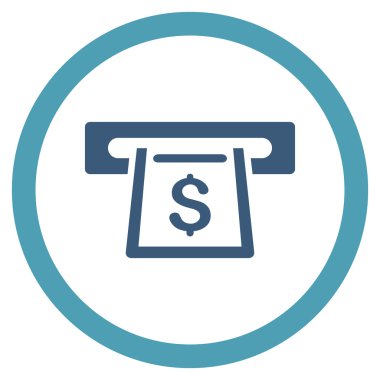 Fişleri Paraya Çevirme yuvası düz yuvarlak vektör simgesi