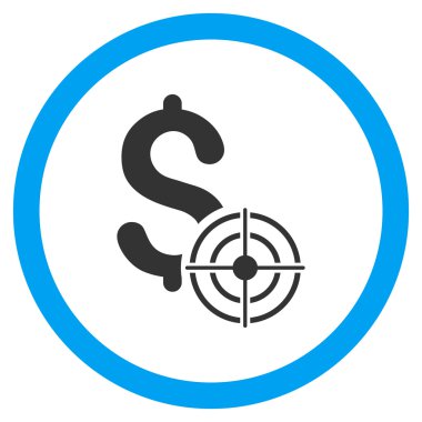 İş hedef düz yuvarlak vektör simgesi