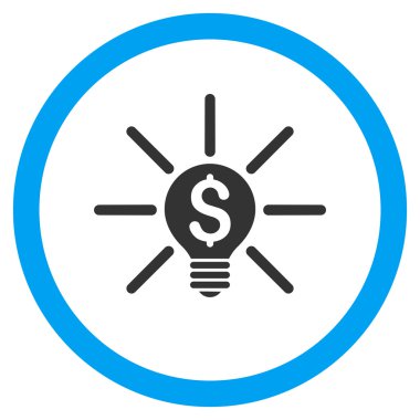 İş fikri ampul düz yuvarlak vektör simgesi