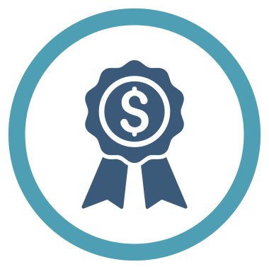 İş Ödülü düz yuvarlak vektör simgesi