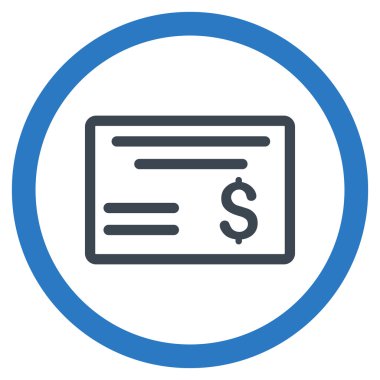 Doları Çek düz yuvarlak vektör simgesi