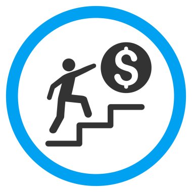 İş adımları düz yuvarlak vektör simgesi