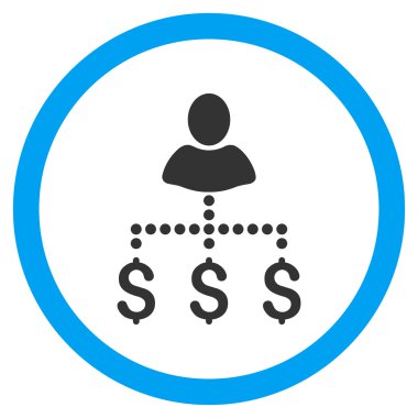 Kişi ödeme düz yuvarlak vektör simgesi