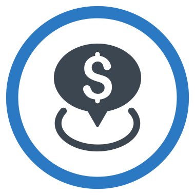 Banka yer düz yuvarlak vektör simgesi