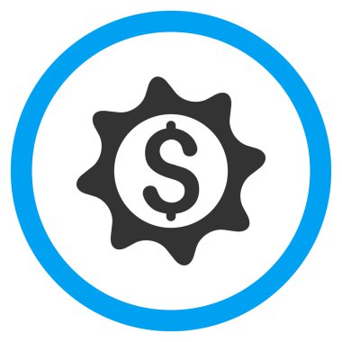 Para mühür düz yuvarlak vektör simgesi