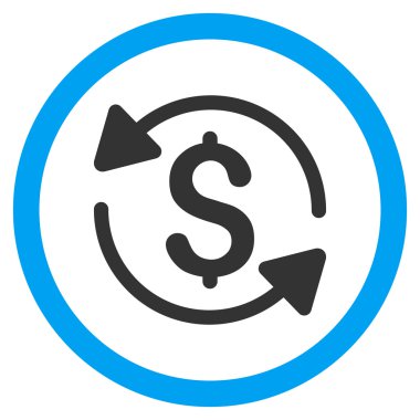 Para ciro düz yuvarlak vektör simgesi