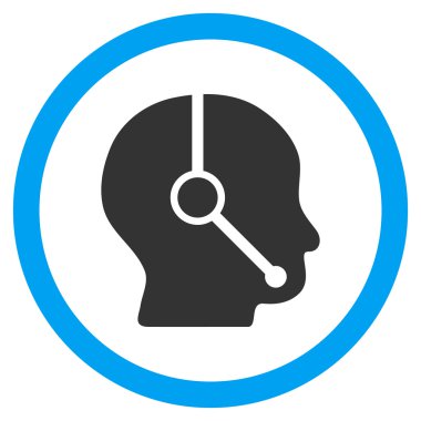 Çağrı Merkezi operatörü düz yuvarlak vektör simgesi