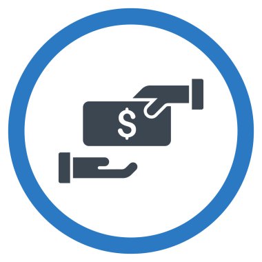 Rüşvet düz yuvarlak vektör simgesi