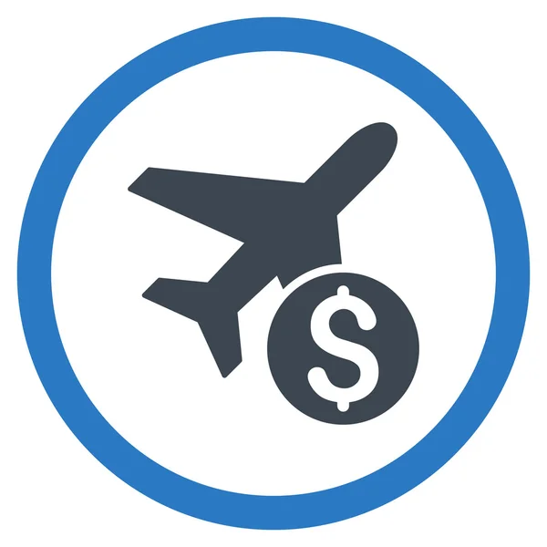 Precio del avión plano redondeado Vector Icon — Vector de stock