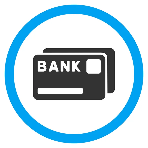 Cartões bancários Flat Rounded Vector Icon — Vetor de Stock