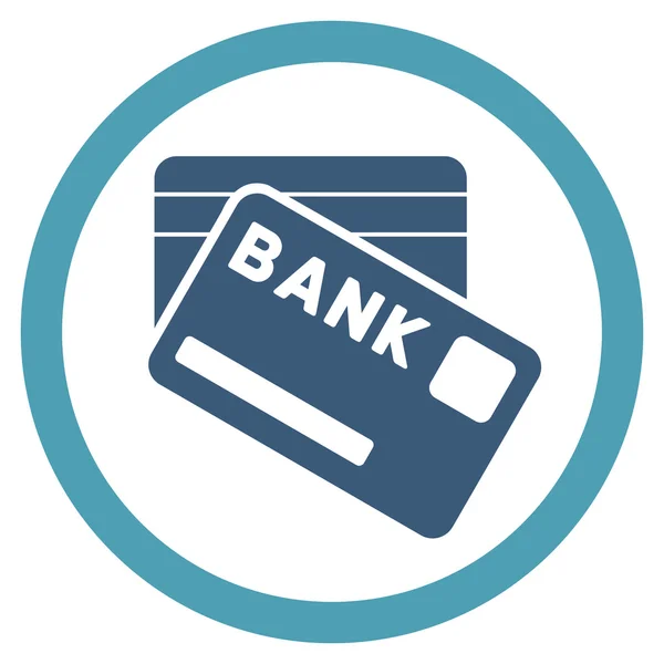 Bank karty płaskie wektor zaokrąglona ikona — Wektor stockowy