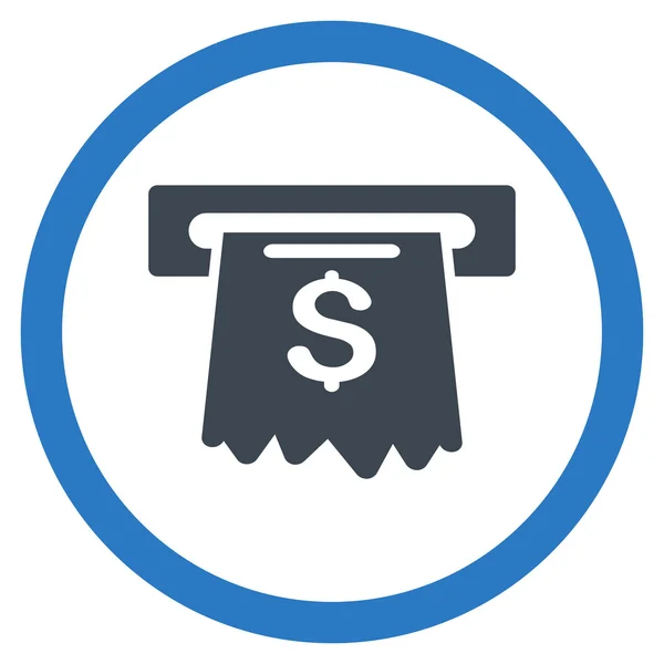 Geldautomat flach gerundetes Vektorsymbol — Stockvektor