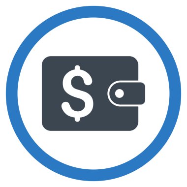 Çanta düz yuvarlak vektör simgesi