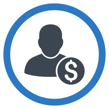 İşadamı düz yuvarlak vektör simgesi