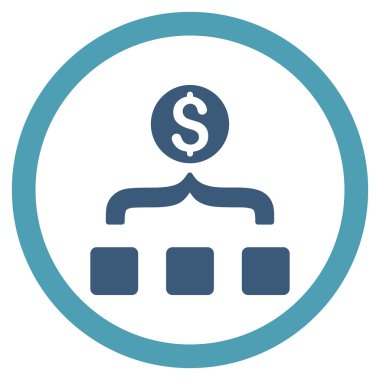 Para toplayıcı düz yuvarlak vektör simgesi