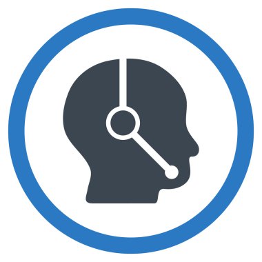 Çağrı Merkezi operatörü düz yuvarlak vektör simgesi