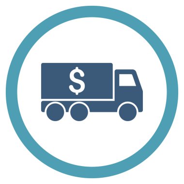 Para teslim düz yuvarlak vektör simgesi