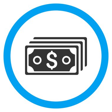Vektör simge Doları banknot düz yuvarlak