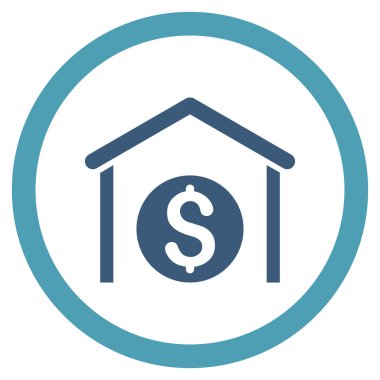 Para depolama düz yuvarlak vektör simgesi