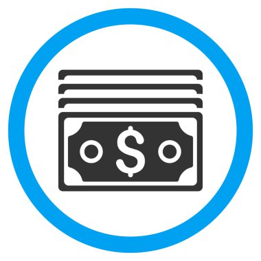 Vektör simge Doları banknot düz yuvarlak