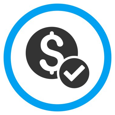 Onaylanmış ödeme düz yuvarlak vektör simgesi