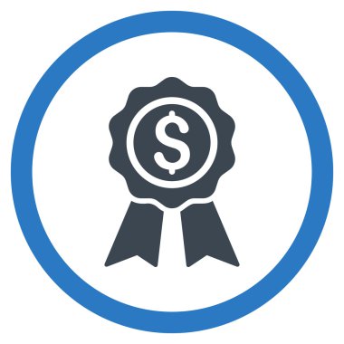 İş Ödülü düz yuvarlak vektör simgesi