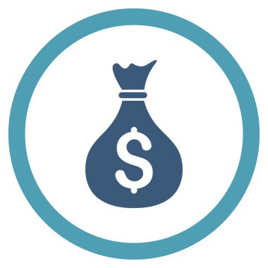 Para çantası düz yuvarlak vektör simgesi