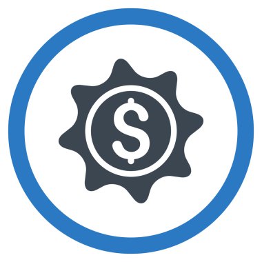 Para etiket düz yuvarlak vektör simgesi