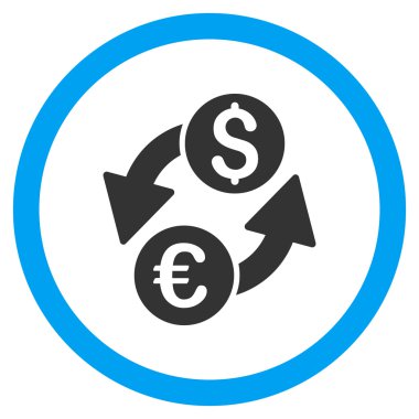 Euro dolar Satım düz yuvarlak vektör simgesi