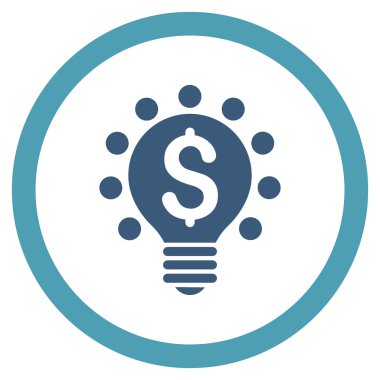 İş Patent ampul düz yuvarlak vektör simgesi