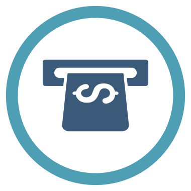 ATM düz yuvarlak vektör simgesi