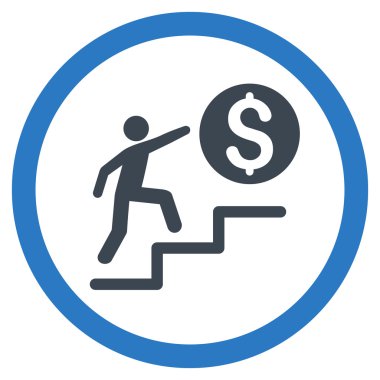 İş adımları düz yuvarlak vektör simgesi