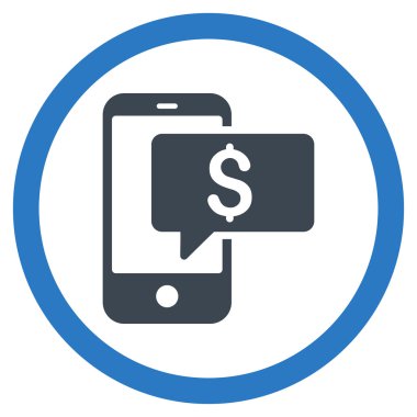 Vektör simge para telefon Sms düz yuvarlak