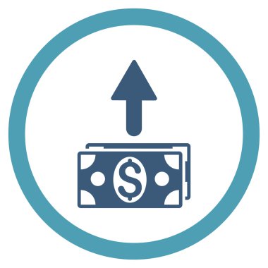 Vektör simge banknotlar düz yuvarlak göndermek