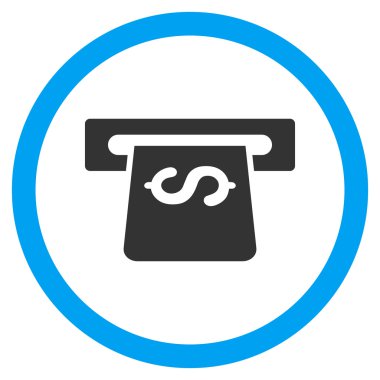 ATM düz yuvarlak vektör simgesi